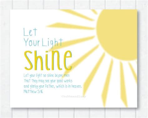 Let Your Light Shine Sunshine Scripture Print With Matthew