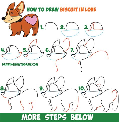 How To Draw Biscuit The Dog From Facebook Messenger Kawaii Chibi