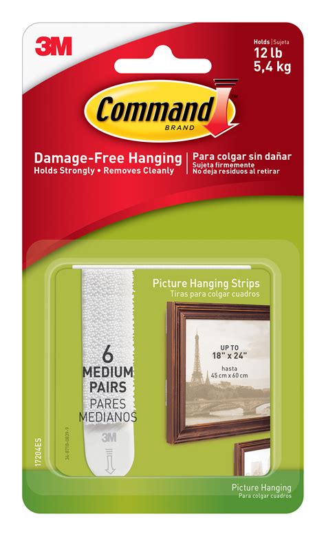 3m Command Medium Picture Hanging Strips White 6 Sets Of Stripspack