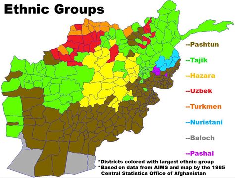 Ethnic Map Of Afghanistan Geography Map Afghanistan Map