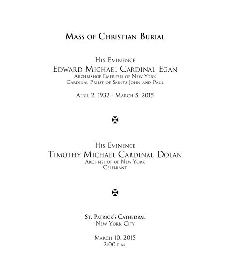 Funeral Mass Program Template