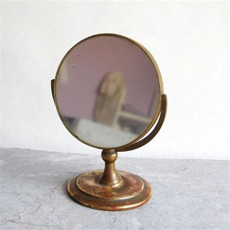 Vintage To Antique Small Brass Vanity Mirror Swivel Mirror Etsy