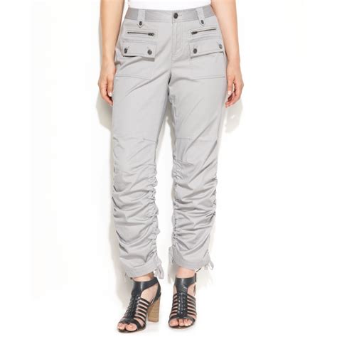 Inc International Concepts Plus Size Convertible Cargo Pants In Gray Lyst