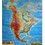 Large Extreme Raised Relief Map Of North America