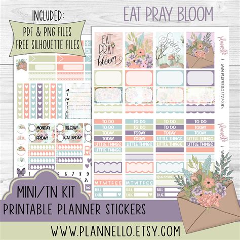 Erin Condren Printable Planner Stickers Mini Weekly Kit Tn Etsy
