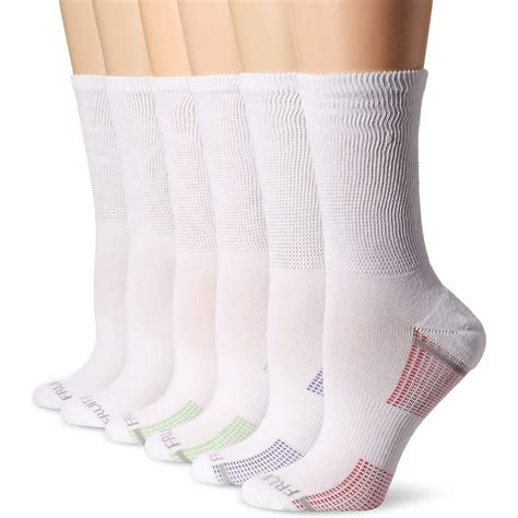 Fruit Of The Loom Womens Comfort Top Crew Socks 6 Pack