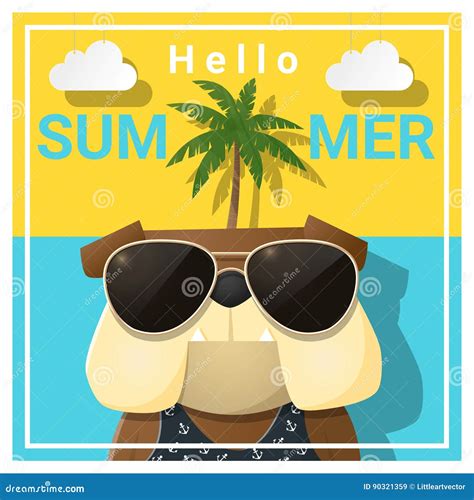 Hello Background Dog Wearing Sunglasses Stock Illustrations 23 Hello