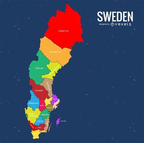 sweden administrative map of counties stock vector im