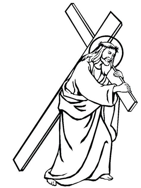Jesus On The Cross Coloring Pages Printable At Free