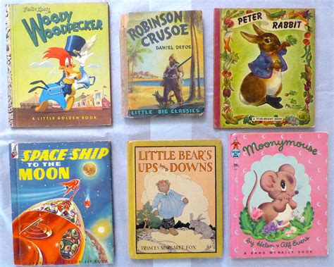 Lot Group Of Six Antique Vintage Children Books