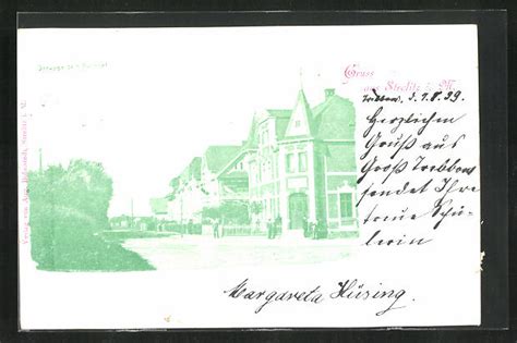 Ansichtskarte Strelitz I M Strasse Beim Bahnhof 1899 Manuscript Paper Collectible