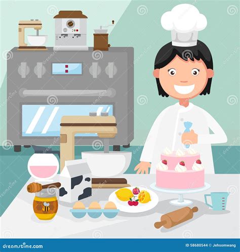 Pastry Chef Cartoon Vector Clipart Cartoondealer Com