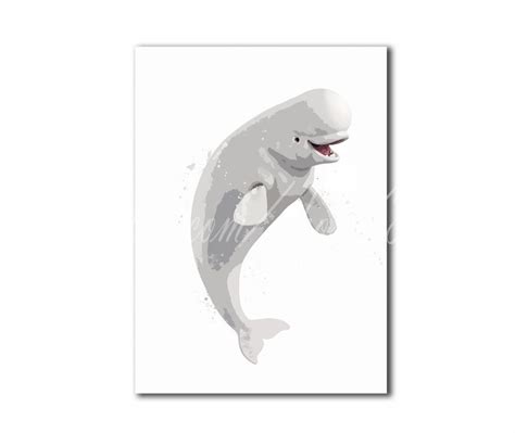 Beluga Whale Poster Beluga Whale Print Bebe T Wall Art Etsy