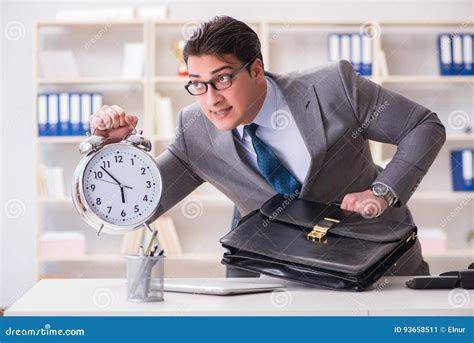 The Businessman Rushing In The Office Stock Image Image Of Missing