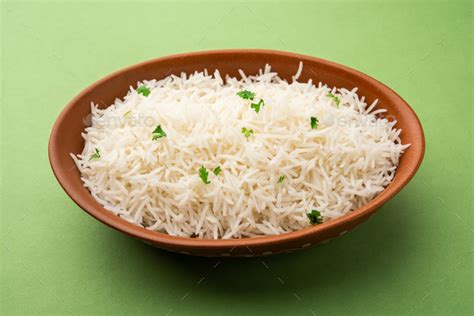 Cooked Plain White Basmati Rice Stock Photo By Stockimagefactory
