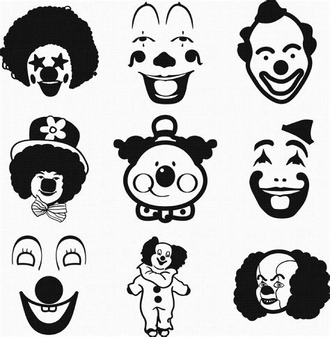 Clown Svg Eps Png Dxf Clipart For Cricut And Silhouette Etsy Polska The Best Porn Website