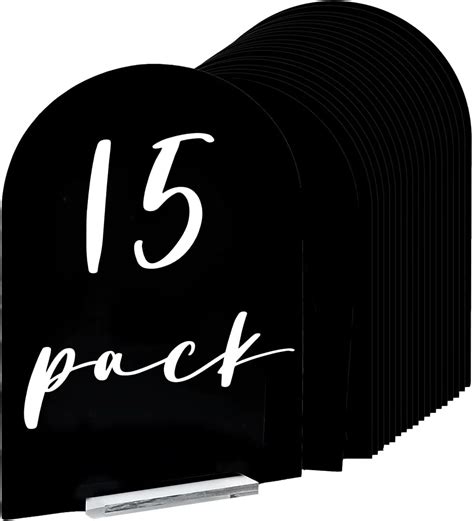 15 Pack Black Arch Acrylic Signs Blank With Stand For Diy