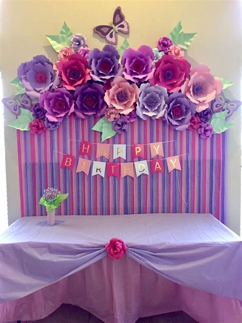 Paper Flower Decoration Ideas For Birthday Blog Wall Decor