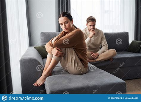 Couple Turning Away From Each Other Stock Photo Image Of Curtain