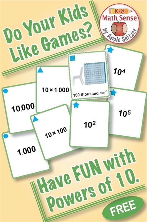Fun With Powers Of Ten This Free Set Of 40 Cards For 5th Grade Focuses