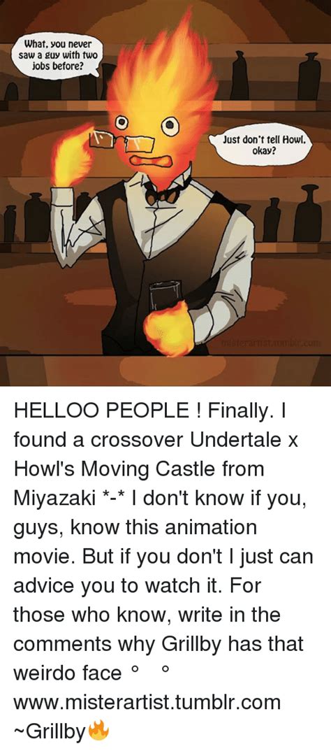 There's so much in this story that i adore, the magic, the characters, the political influence of war, the meaningful message of self confidence and self importance, plus the. 25+ Best Memes About Howls Moving Castle | Howls Moving ...