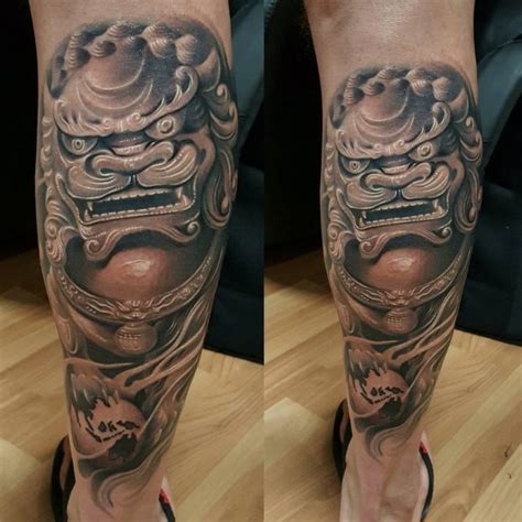 Foo dog tattoos are images of a mythical representation of a lion rather than a dog. 75+ Fantastic Foo Dog Tattoo Ideas- A Creature Rich In ...