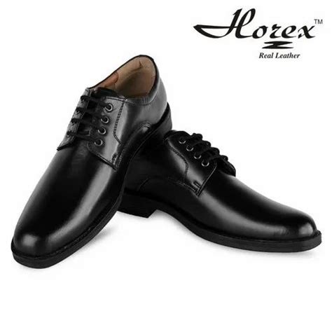 Derby Formal Horex Black Navy Uniform Shoes In Pure Leather Tpr At Rs