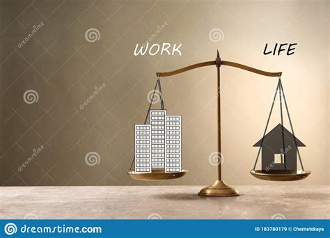 Work Life Balance Scale With Images Of House And Office