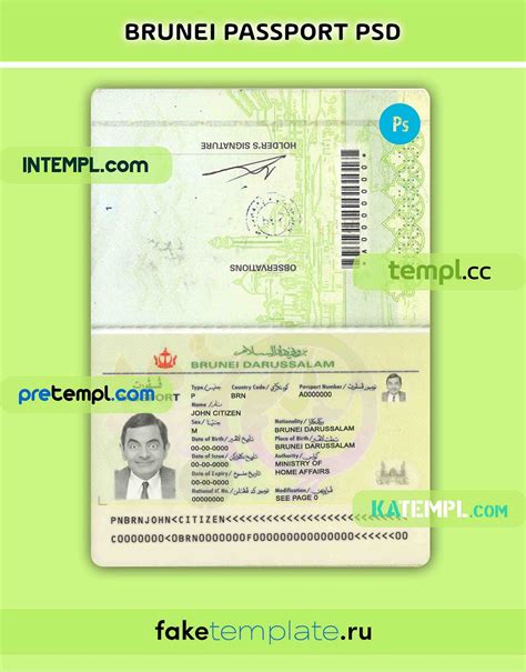 Brunei Passport Psd Download Template By Intempl Passports Aug