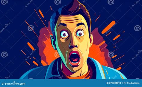 Frightened Man Emotion Of Fear Generative Ai Stock Illustration