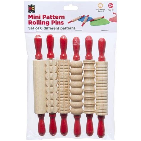 Ec Mini Pattern Rolling Pins 19cm Set6
