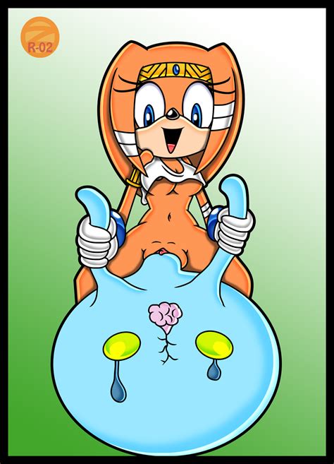 rule 34 blue eyes breasts chaos sonic clothed echidna female happy orange fur pussy sega sex