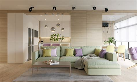 Modern House Design Using A Wooden Accent And Pastel Color Scheme Ideas