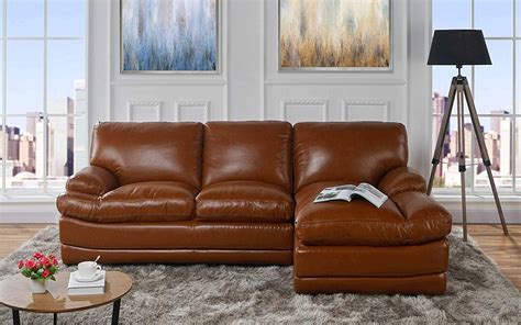 Leather Match Sectional Sofa L Shape Couch With Chaise Lounge Right