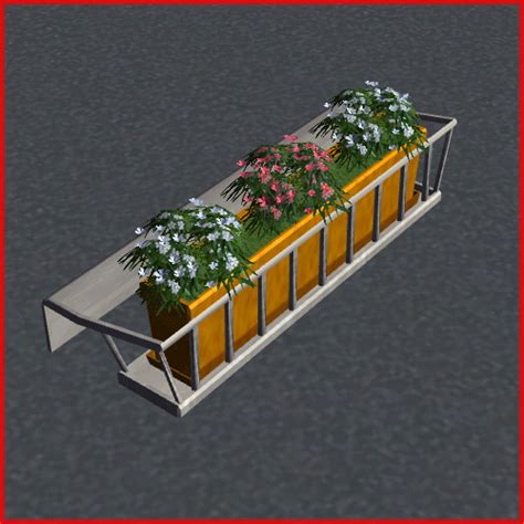 Mod The Sims Flower Box For Balconies And Fences Upd 08august2007