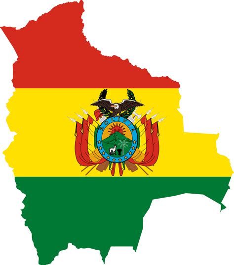 Bolivian flag consists of three horizontal strips of equal size. Clipart - Bolivia Flag Map