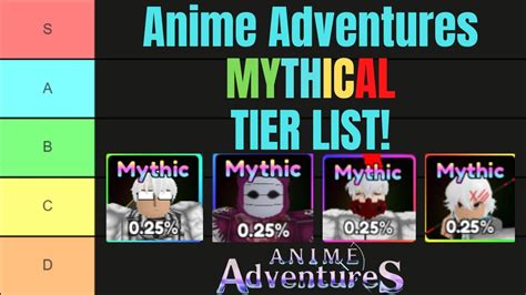 Aggregate More Than 78 Anime Adventures Mythic Tier List Super Hot In