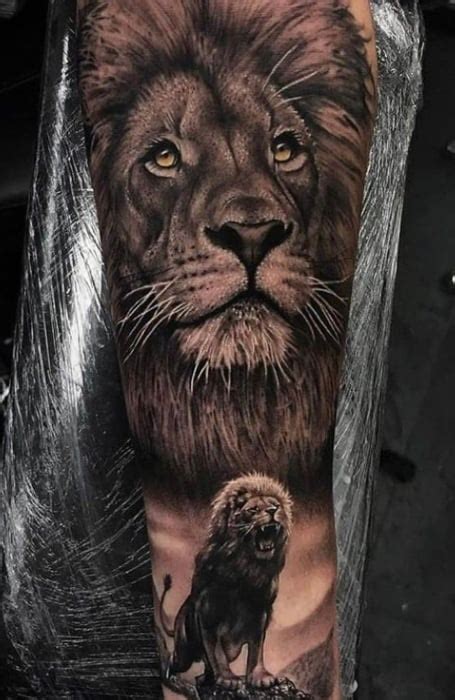 Realistic Lion Head Tattoos