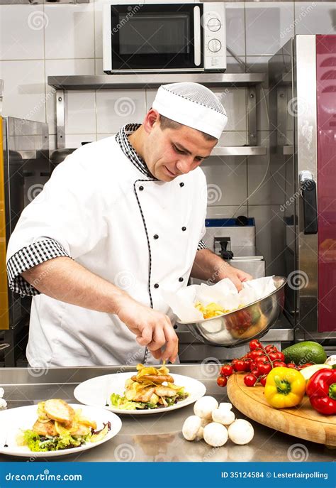 Chef Prepares A Meal Stock Images Image 35124584
