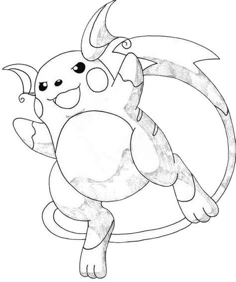 Awesome Picture Of Raichu Coloring Page Color Luna