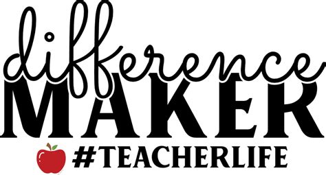 Difference Maker Teacherlife Trendy For Teacher T Shirt Design