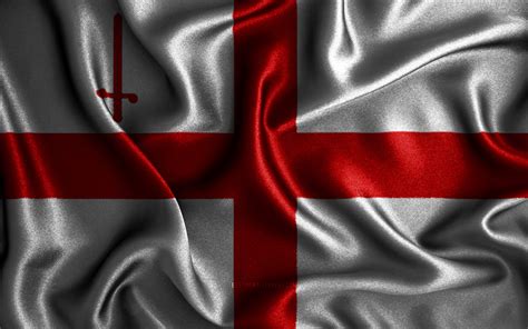 Download Wallpapers City Of London Flag 4k Silk Wavy Flags English