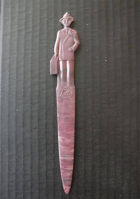 Vintage Fuller Brush Salesman Advertising Plastic Letter Opener 1940s Fuller Brush Plastic