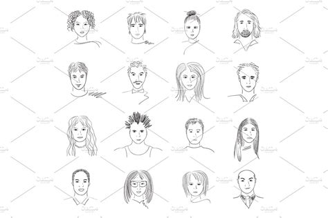 Doodle Faces Custom Designed Illustrations ~ Creative Market