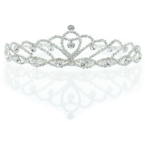 Kate Marie Iris Silver Rhinestone Crown Tiara €24 Liked On Polyvore Featuring Accessories