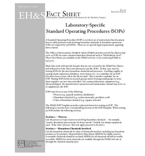 13 Standard Operating Procedure Templates Pdf Doc Free And Premium