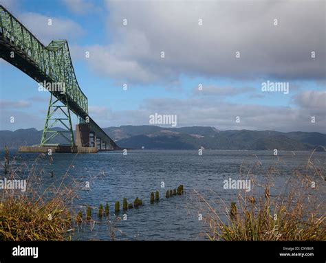 The Meglar Bridge Spanning The Columbia River At The Port Of Astoria