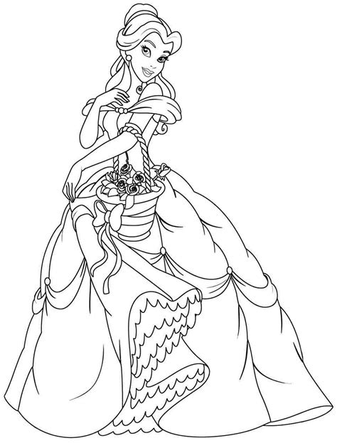 Printable coloring pages of aurora, prince phillip and maleficent from disney's sleeping beauty. Princess Bell Coloring Page - youngandtae.com | Belle ...