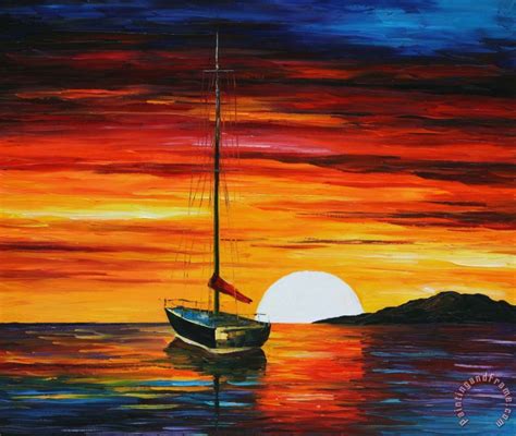 Leonid Afremov Beautiful Sunset Painting Beautiful