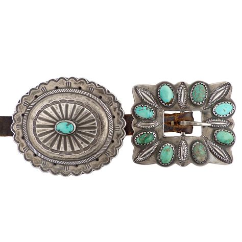 Navajo Silver Second Phase Concho Belt With Six Conchas And Bezel Tooth